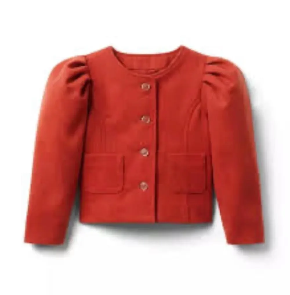 Janie and Jack Golden Gate Puff Sleeve Girls Jacket | Size 5. to 6